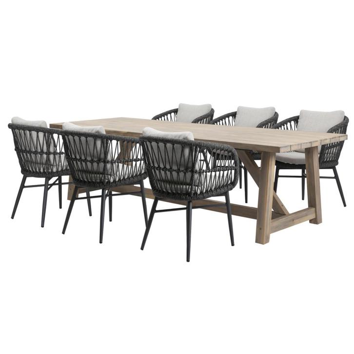 Arezzo Ravello dining tuinset 250x100xH76 cm 7 delig, Tuin en Terras, Tuinsets en Loungesets, Nieuw, Ophalen of Verzenden