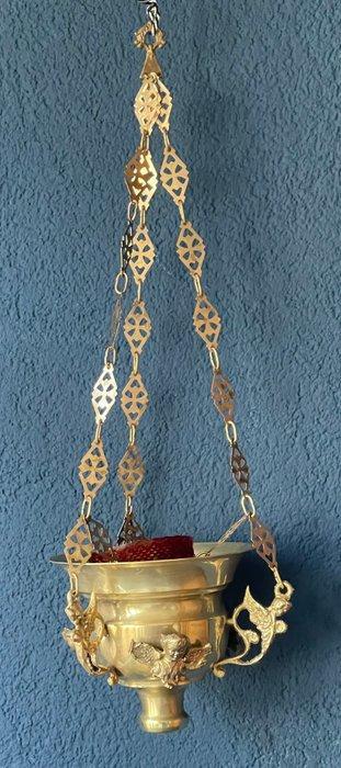 Godslamp - Brons, Messing - Engelenkopjes, Antiek en Kunst, Kunst | Niet-Westerse kunst