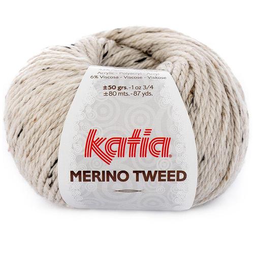 Katia Merino Tweed - 300 ecru - Merinogaren, Hobby en Vrije tijd, Breien en Haken, Ophalen of Verzenden