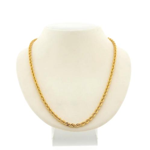 Gouden gedraaide schakel ketting | 55,5 cm (unisex ketting), Sieraden, Tassen en Uiterlijk, Kettingen, Overige kleuren, Gebruikt
