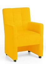 Eetkamerstoel Peter - eetkamerstoelen - Geel, Nieuw, Stof