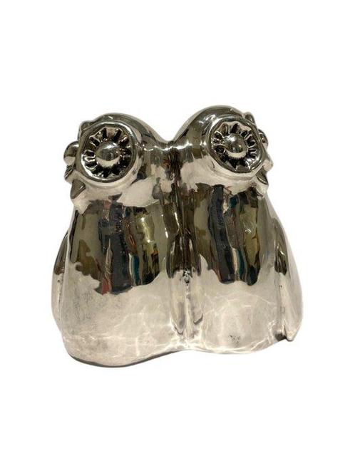 Pair of Sterling Silver Owls - Beeldje - Zilver, Antiek en Kunst, Antiek | Goud en Zilver
