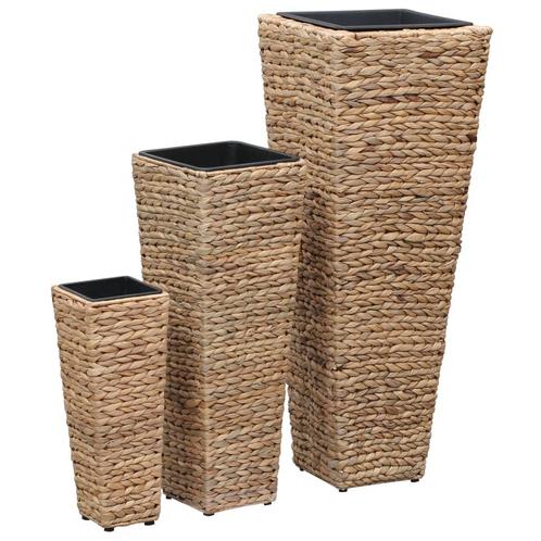vidaXL Plantenbakken verhoogd 3 st waterhyacint bruin, Tuin en Terras, Bloembakken en Plantenbakken, Minder dan 60 cm, Nieuw, Overige materialen