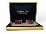 Veiling - Vintage Christian Dior Manchetknopen | Bordeaux &, Sieraden, Tassen en Uiterlijk, Manchetknopen, Gebruikt
