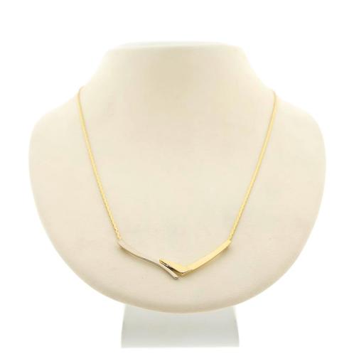 Gouden cobra schakel collier met vaste hanger | 45 cm, Sieraden, Tassen en Uiterlijk, Kettingen, Overige kleuren, Gebruikt, Goud