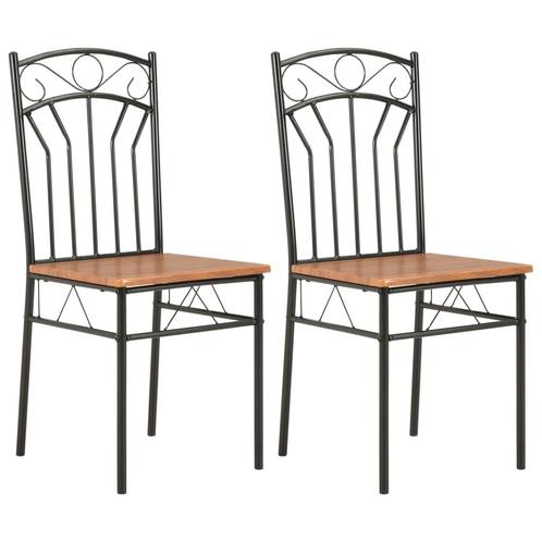 vidaXL Eetkamerstoelen 2 st MDF bruin, Huis en Inrichting, Stoelen, Bruin, Nieuw, Verzenden