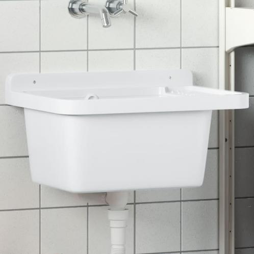vidaXL Wasbak wandgemonteerd 50x35x24 cm hars wit, Doe-het-zelf en Verbouw, Sanitair, Nieuw, Verzenden