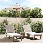 vidaXL Parasol met houten paal 196x231 cm zandkleurig, Tuin en Terras, Verzenden, Nieuw, 1 tot 2 meter