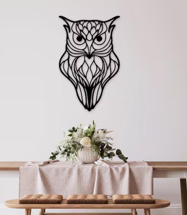 Stalen uil wanddecoratie, Huis en Inrichting, Woonaccessoires | Wanddecoraties, Nieuw, Verzenden