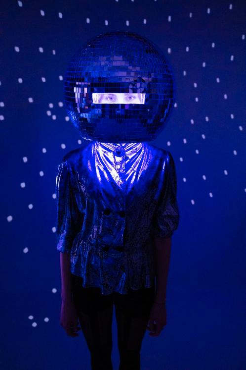 Discobal Hoofd Volwassenen 40 cm LED Disco Head Spiegeltjes, Hobby en Vrije tijd, Feestartikelen, Carnaval, Feestartikel, Nieuw