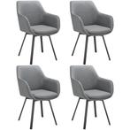 Draaibare eetkamerstoel Alicon, gestoffeerd - antraciet, Set, Huis en Inrichting, Stoelen, Verzenden, Nieuw