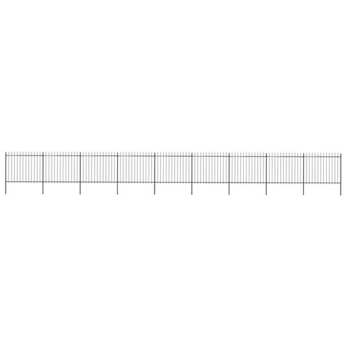 vidaXL Tuinhek met speren bovenkant 15,3x1,5 m staal zwart, Tuin en Terras, Schuttingen, Nieuw, IJzer, 1 tot 2 meter, Verzenden