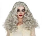Halloween Pruik Krullen Grijs, Verzenden, Nieuw