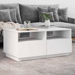 vidaXL Salontafel met LED-verlichting 90x49x40 cm wit, Verzenden, Nieuw, Overige houtsoorten, 50 tot 100 cm