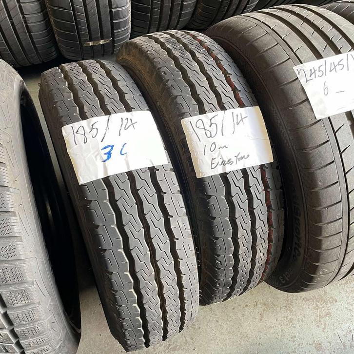 2 x Firestone 185-80-14 C Zomerbanden 10mm, Auto-onderdelen, Banden en Velgen, 14 inch, Zomerbanden, 185 mm, Bestelwagen, Gebruikt