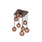 Design plafondlamp brons met brons glas 9-lichts - Athens, Huis en Inrichting, Lampen | Plafondlampen, Nieuw, Overige materialen