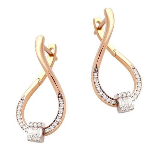 Oorbellen - 18 karaat Roségoud - 0.37ct. tw. Diamant, Sieraden, Tassen en Uiterlijk, Oorbellen
