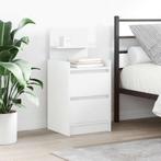 vidaXL Nachtkastje met 2 lades 38x34x80 cm wit, Verzenden, Nieuw, Hout