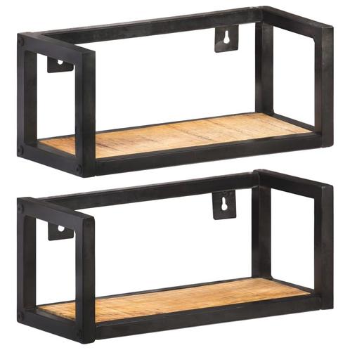 vidaXL Wandschappen 2 st 40 cm ruw mangohout, Huis en Inrichting, Woonaccessoires | Wandplanken en Boekenplanken, Nieuw, Verzenden