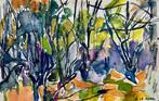 Arlette Le More (1930-2015) - Sous-bois - Aquarelle, Antiek en Kunst