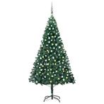 vidaXL Kunstkerstboom met verlichting en kerstballen 210 cm, Diversen, Verzenden, Nieuw