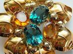 Broche - 18 karaat Geel goud - Topaas