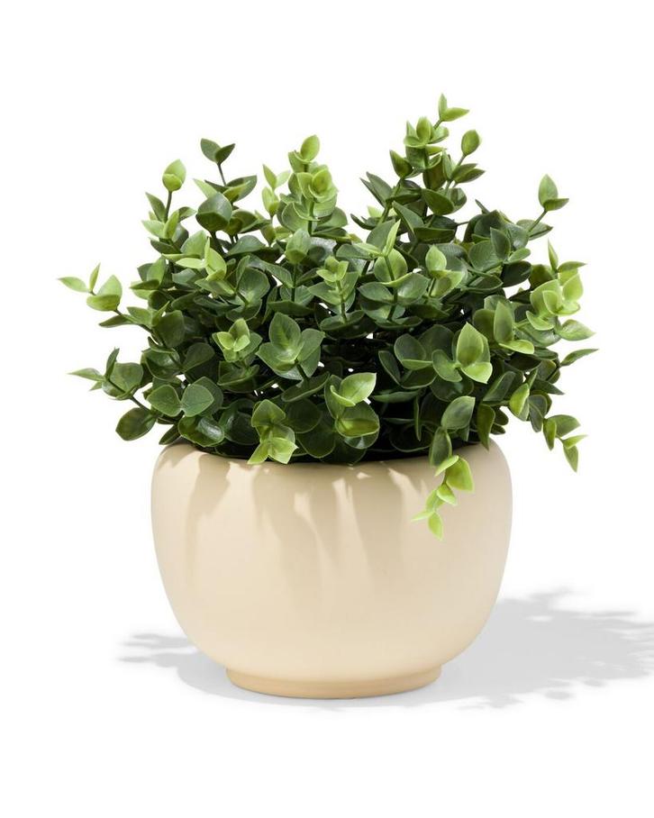 HEMA Bloempot 10x10.4cm keramiek crème, Huis en Inrichting, Kamerplanten, Verzenden