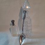 Parfumfles (3) - Hollandse Odeurflacon met zilver montuur en, Antiek en Kunst