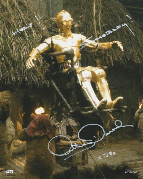Star Wars - Signed by Anthony Daniels (C-3PO) - WITH RARE, Verzamelen, Film en Tv