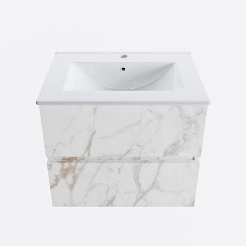 MONDIAZ VICA 60cm badmeubel onderkast Carrara 2 lades., Doe-het-zelf en Verbouw, Sanitair, Bad, Nieuw, Ophalen of Verzenden