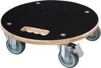Nature - Planttrolley met wieltjes - Ø38cm - Hout - Zwart, Nieuw