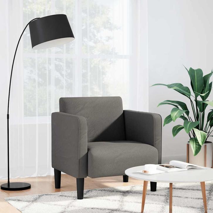 vidaXL Fauteuil met armleuningen 54 cm corduroy stof, Huis en Inrichting, Fauteuils, Nieuw, Verzenden