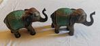 Exceptionnel couple d’éléphants en bronze massif patiné –, Antiek en Kunst, Kunst | Niet-Westerse kunst