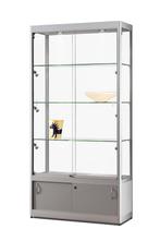 Luxe vitrinekast aluminium 100 cm met onderkast en deurtjes, Nieuw in verpakking