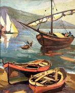 Italiaanse school (XX) - Paesaggio Marittimo - Ritratto sul