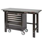 Werkbank zwart 150 cm met zinken werkblad en, Doe-het-zelf en Verbouw, Werkbanken, Ophalen of Verzenden, Nieuw