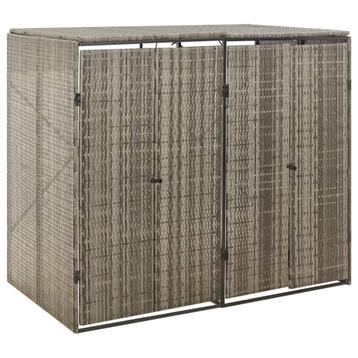 vidaXL Containerberging dubbel 140x80x117 cm poly rattan beschikbaar voor biedingen