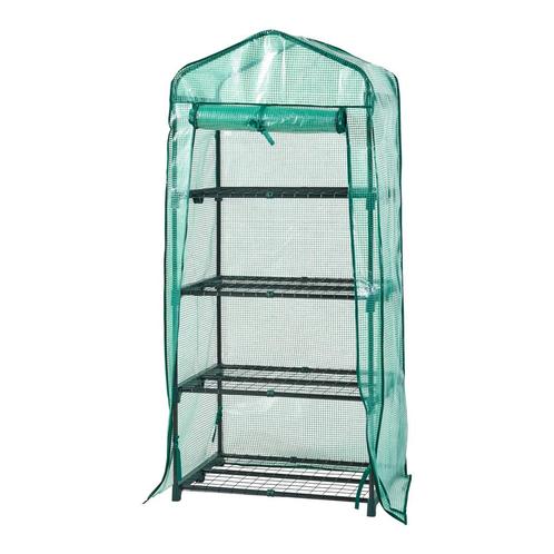 [en.casa] Tuinkas Chaam foliekas 158x69x49 cm groen, Tuin en Terras, Kassen, Nieuw, Verzenden