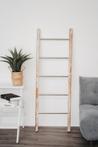 Decoratie ladder Teakhout met RVS Stijlen | White-Washed