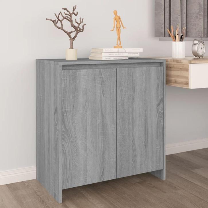 vidaXL Dressoir 70x41x75 cm bewerkt hout grijs sonoma, Huis en Inrichting, Kasten | Dressoirs, 25 tot 50 cm, Nieuw, 50 tot 100 cm