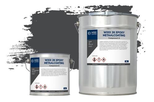 Wixx 2K Epoxy Metaalcoating RAL 7021 | Zwartgrijs 10L, Doe-het-zelf en Verbouw, Verf, Beits en Lak, Verf, Zwart, Nieuw, 5 tot 10 liter
