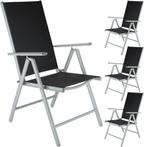 Aluminium tuinstoelen inklapbaar - zilver, Set van 4, Tuin en Terras, Overige Tuin en Terras, Verzenden, Nieuw