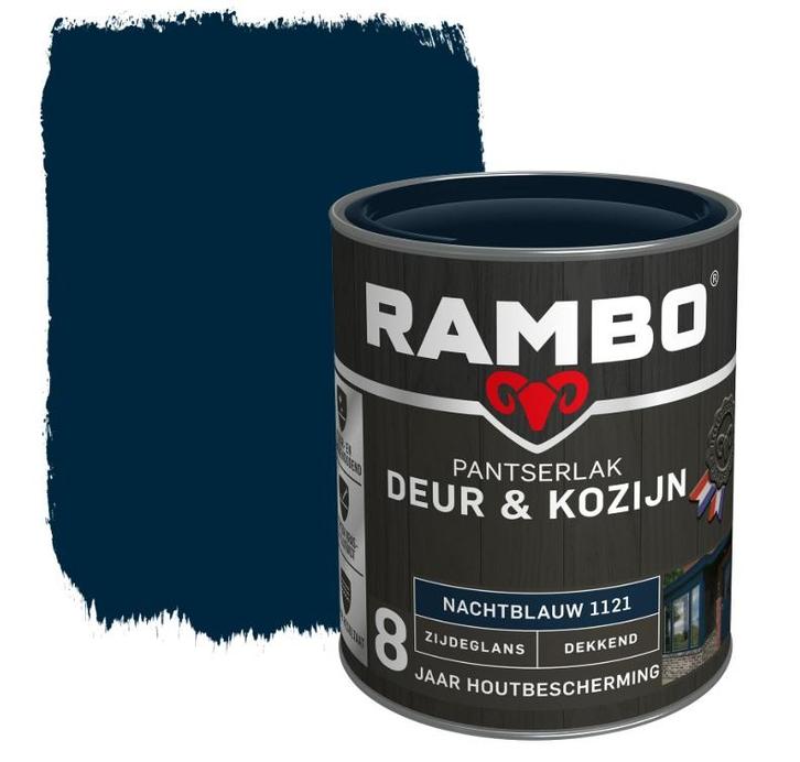 Rambo Pantserlak Deur en Kozijn Nachtblauw 2.25L, Doe-het-zelf en Verbouw, Verf, Beits en Lak, Lak, Blauw, Nieuw, Minder dan 5 liter