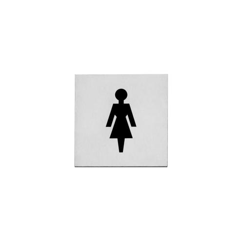Intersteel Pictogram damestoilet zelfklevend vierkant - RVS, Zakelijke goederen, Kantoor en Winkelinrichting | Kantoorartikelen