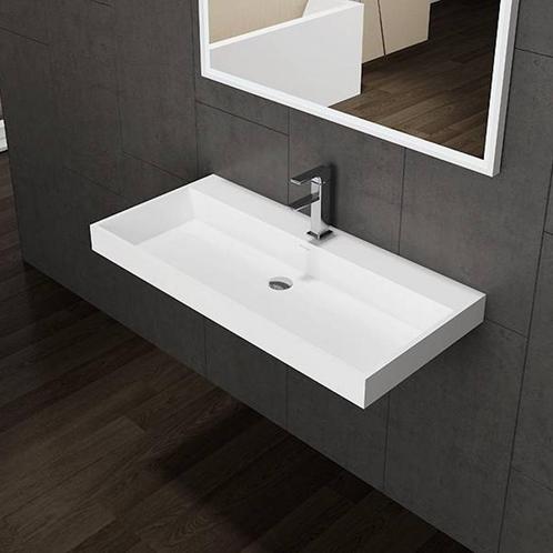 Wastafel Sanilux 60 cm Solid Surface Zonder Kraangat Wit, Doe-het-zelf en Verbouw, Sanitair, Overige typen, Nieuw, Ophalen of Verzenden