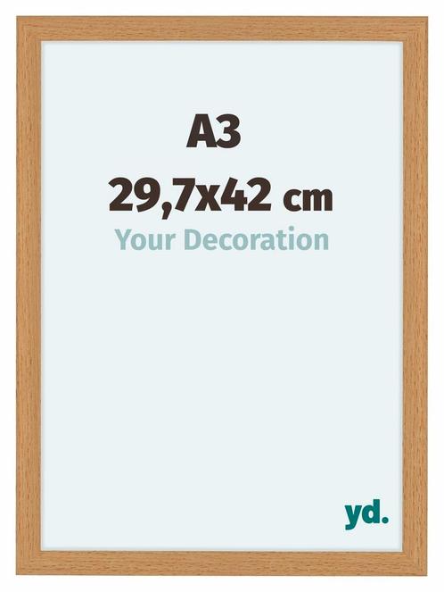 Fotolijst A3 - 29,7x42 cm - Beuken - MDF - Como, Huis en Inrichting, Woonaccessoires | Lijsten, Nieuw, Verzenden