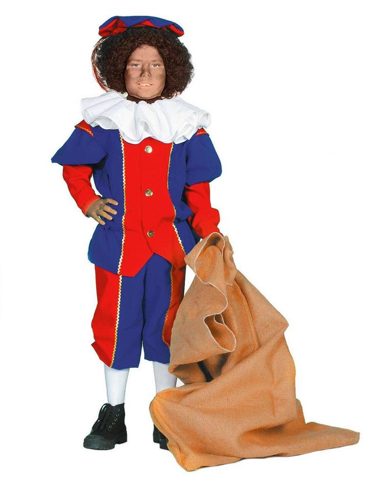 Pietenpak Gustavo Kind blauw/rood, Kleding | Dames, Carnavalskleding en Feestkleding, Nieuw, Ophalen of Verzenden