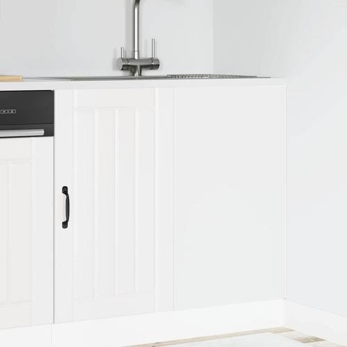 vidaXL Spoelbakonderkast Lucca bewerkt hout wit, Huis en Inrichting, Keuken | Keukenelementen, Wit, Nieuw, Verzenden