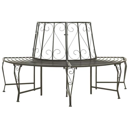 vidaXL Boombank halfrond 160 cm staal, Tuin en Terras, Tuinbanken, Nieuw, Metaal, Verzenden