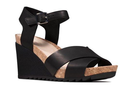 Clarks Flex Sun - 39 - Dames Sandalen - Black Leather, Kleding | Dames, Schoenen, Verzenden